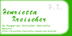 henrietta kreischer business card